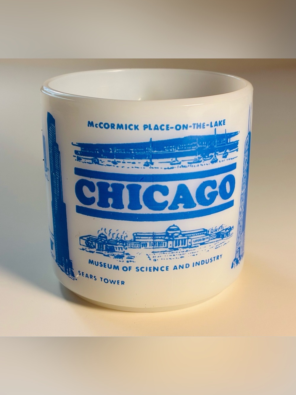 Vintage Federal Milk Glass Chicago Coffee Mug
